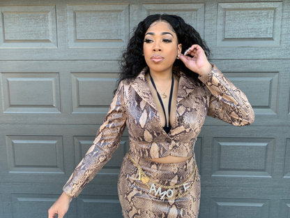Snake print crop jacket
