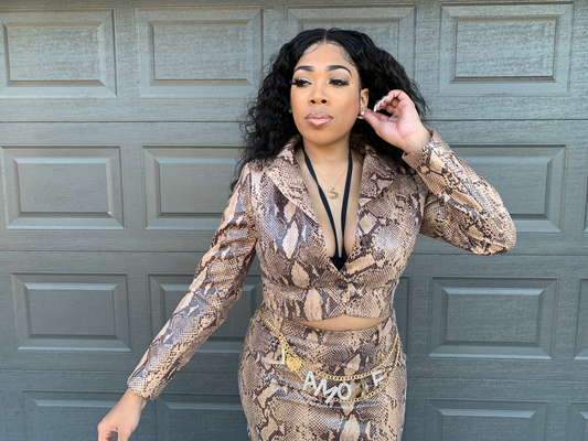 Snake print crop jacket
